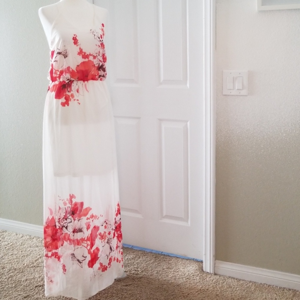 Charming Charlie Maxi Dress with Woven Back Detail